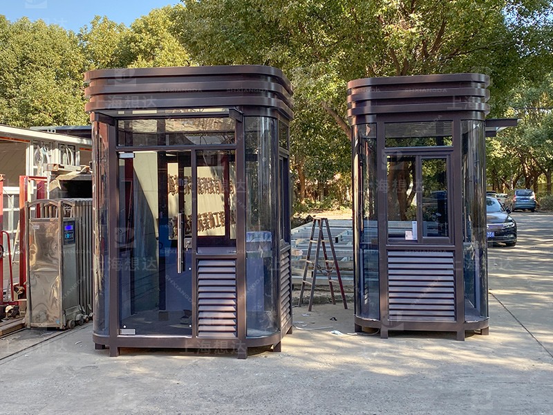 泛紫圓弧鋼結構崗亭01