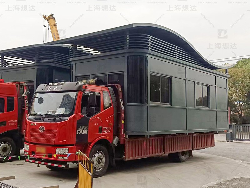 大型圓弧波浪雨棚崗亭01